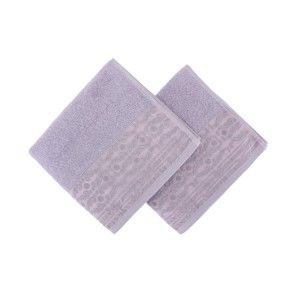 Zestaw 2 fioletowych ręczników z czystej bawełny Handy, 50x90 cm