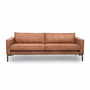 Jasnobrązowa 3-osobowa sofa skórzana Softnord Rate
