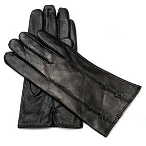 Damskie czarne rękawiczki skórzane Pride & Dignity Dublin, rozmiar 7,5