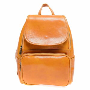 Pomarańczowy plecak skórzany Roberta M