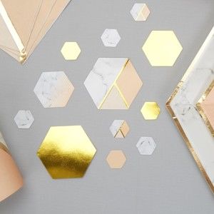 Zestaw 100 dekoracji stołowych Neviti Gold Colour Block Marble