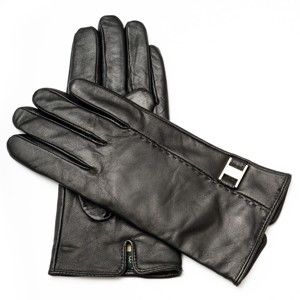 Damskie czarne rękawiczki skórzane Pride & Dignity Rome, rozmiar 8