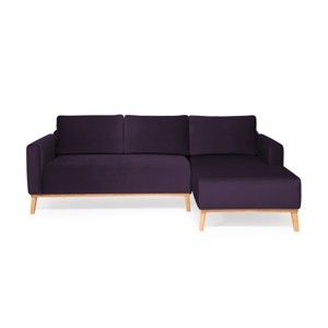 Fioletowa sofa 3-osobowa Vivonita Milton Trend, prawy róg