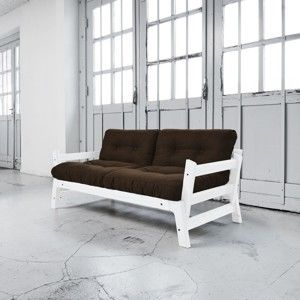 Sofa rozkładana Karup Step White/Choco Brown