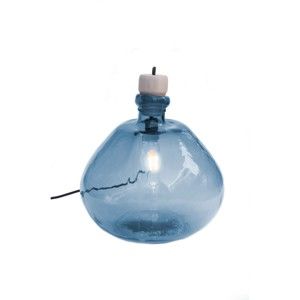 Niebieska lampa ze szkła z odzysku Surdic Tropez, ø 22 cm