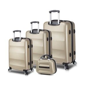 Zestaw 3 walizek na kółkach z USB i walizki podręcznej w kolorze złota My Valice LASSO Travel Set