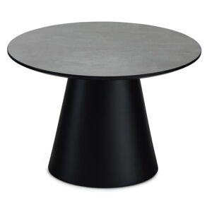 Czarny/ciemnoszary stolik z blatem w dekorze marmuru ø 60 cm Tango – Furnhouse