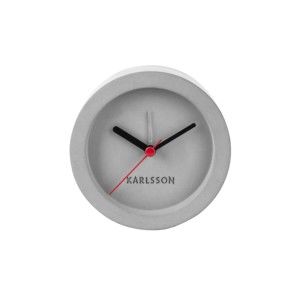 Szary betonowy zegar stołowy z budzikiem Karlsson Tom