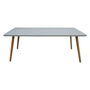 Rozkładany betonowy stół ogrodowy z drewnianym podnóżkiem Ezeis Clipper, dł. 200 cm