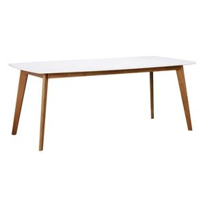 Biały stół z drewnianymi nogami Folke Griffin, dł. 190 cm