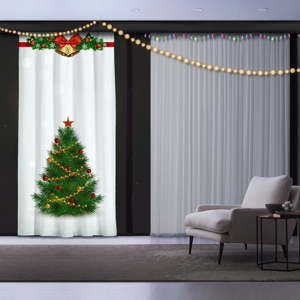 Świąteczna zasłona Christmas Tree, 140x260 cm