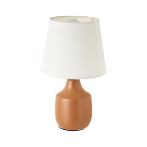 Biało-brązowa ceramiczna lampa stołowa z tekstylnym kloszem (wys. 24 cm) – Casa Selección