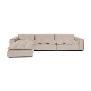 Szarobeżowa lewostronna 3-osobowa sofa narożna Vivonita Cloud Silky Grey