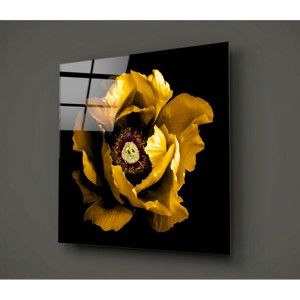 Czarno-żółty szklany obraz Insigne Calipsa Amarillo, 30x30 cm