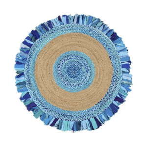 Okrągły dywan z juty i bawełny Eco Rugs Aqua, Ø 150 cm