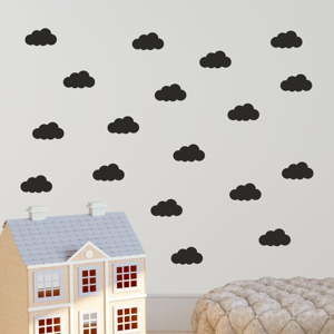 Zestaw czarnych naklejek ściennych North Carolina Scandinavian Home Decors Cloudy