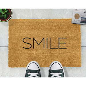 Wycieraczka z naturalnego włókna kokosowego Artsy Doormats Smile, 40x60 cm