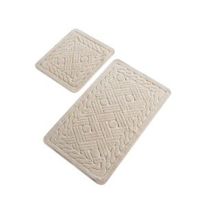 Zestaw 2 beżowych bawełnianych dywaników łazienkowych Confetti Bathmats Daniel Mink