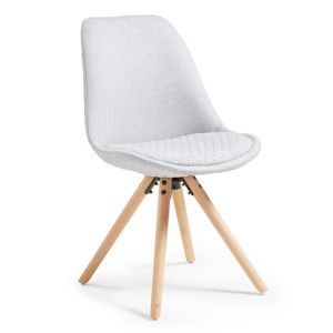 Jasnoszare krzesło z drewnianą konstrukcją La Forma Lars