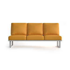 Żółta 3-osobowa sofa ogrodowa jasnymi nóżkami Marie Claire Home Angie