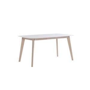 Biały stół drewniany z ciemnymi nogamiFolke Sanna, dł. 150 cm