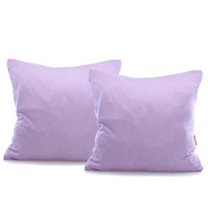 Zestaw 2 fioletowych bawełnianych poszewek na poduszki DecoKing Amber Violet, 40x40 cm