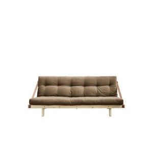 Sofa rozkładana z brązowym obiciem Karup Jump Natural