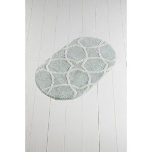 Jasnozielony dywanik łazienkowy Confetti Bathmats Bonne Oval Mint, 60x100 cm