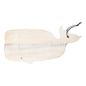 Deska do krojenia z drewna akacji z białą patyną Ego Dekor Wieloryb Ocean