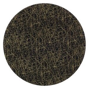 Czarny talerz z tworzywa sztucznego InArt Golden, ⌀ 33 cm
