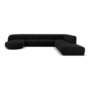 Czarna aksamitna sofa narożna (prawy narożnik) Miley - Micadoni Home