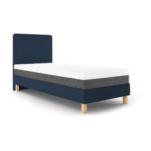 Granatowe łóżko jednoosobowe Mazzini Beds Lotus, 90x200 cm
