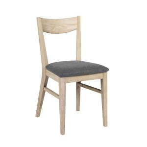 Brązowe dębowe krzesło do jadalni z siedziskiem z pluszu Rowico Dylan
