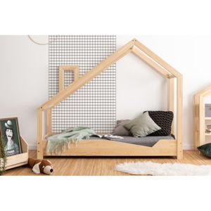 Łóżko w kształcie domku z drewna sosnowego Adeko Luna Adra, 70x190 cm