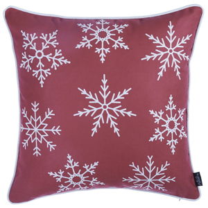 Czerwona poszewka na poduszkę ze świątecznym motywem Mike & Co. NEW YORK Honey Snow, 45x45 cm