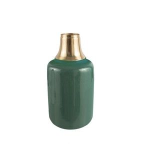 Zielony wazon z detalem w złotej barwie PT LIVING Shine, wys. 28 cm