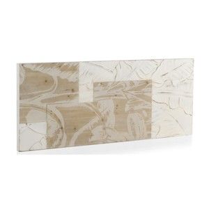 Biały drewniany zagłówek łóżka Geese Naturall, 145x60 cm