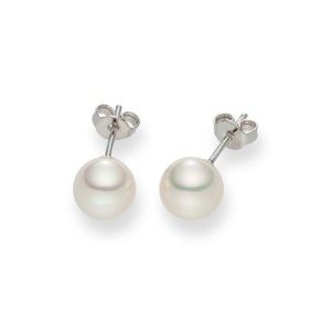 Białe kolczyki z pereł Pearls of London Mystic