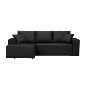 Czarna 3-osobowa sofa HARPER MAISON Cornelia, lewy róg