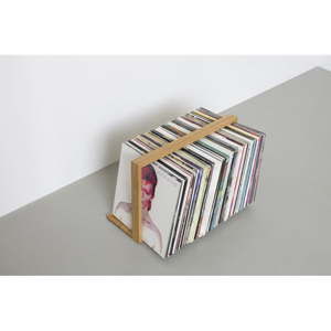 Stojak na płyty winylowe z drewna dębowego das kleine b Vinyl Rack, 52x35 cm