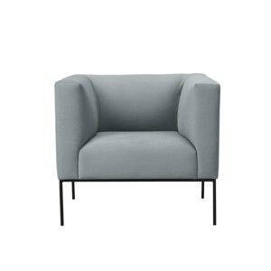 Jasnoszary fotel z czarną metalową kosntrukcją Windsor & Co Sofas Neptune