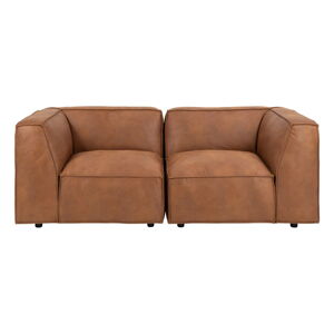 Koniakowa sofa z imitacji skóry 208 cm Fairfield Kentucky – Bonami Selection