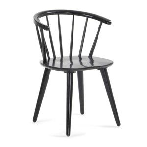 Czarne krzesło z drewna kauczukowego La Forma Krise