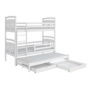 Białe łóżko piętrowe ze schowkiem 80x200 cm Igor - Lano Meble