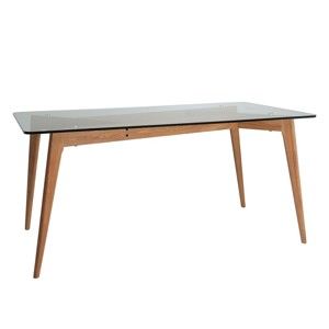 Stół do jadalni z brązowymi nogami Marckeric Janis, 160x90 cm