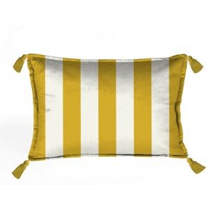 Żółto-biała dekoracyjna poszewka na poduszkę Velvet Atelier Strips, 50x35 cm