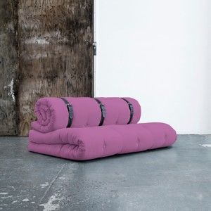 Sofa rozkładana z wyszywanym paskiem Karup Buckle Up Taffy Pink