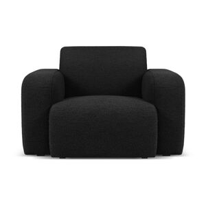 Czarny fotel z przędzy pętelkowej Bouclé Molino – Micadoni Home