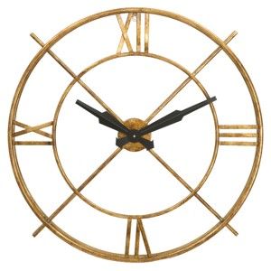 Żelazny zegar ścienny w złotym kolorze Mauro Ferretti Muro