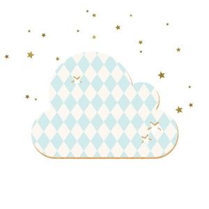 Dekoracyjna naklejka ścienna Dekornik French Cloud Blue Stars, 57x40 cm
